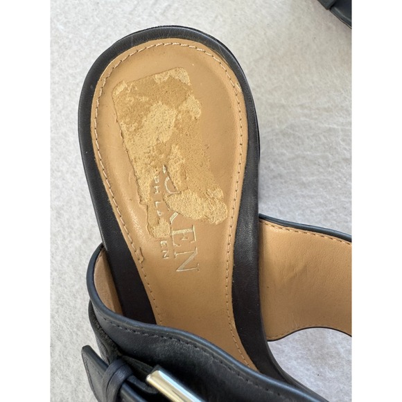 Lauren Ralph Lauren Womens FARIE II Heel Sandal Navy Stack Block Heel 7.5B Slide - Picture 15 of 16